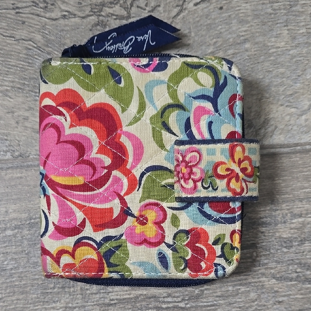 Vera Bradley Blue, Pink Green Floral Accents Wallet